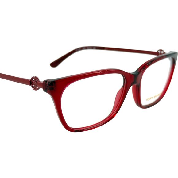 Tory Burch TY2107 Womens Plastic Eyeglass Frame 1801 Transparent Red 52-15 main image 2